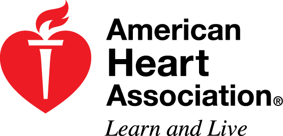 black red AHA logo with black tag